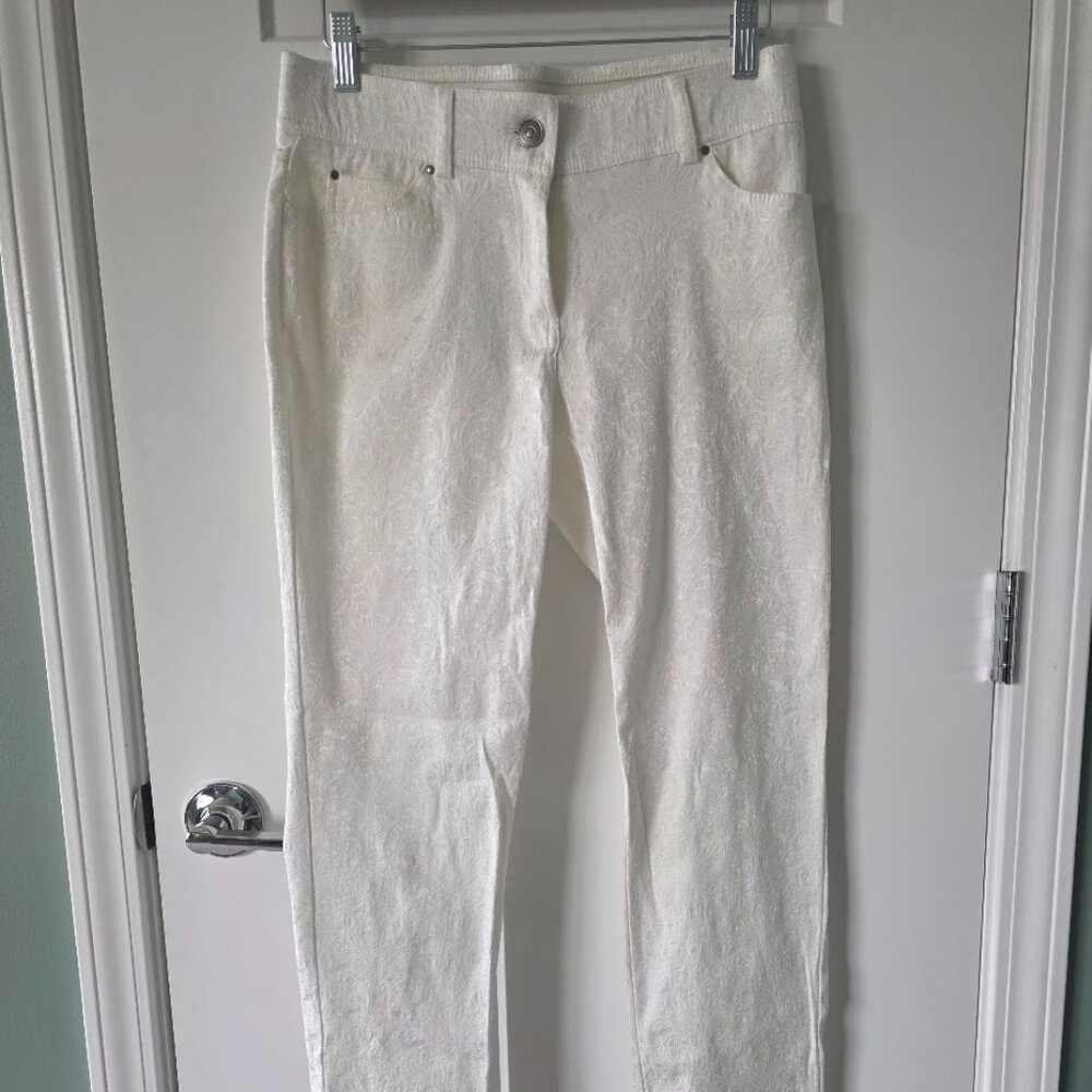 VERVE BLUES Textured White Pants Size 6